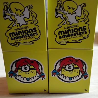 Wendy's Minions & Monsters Kids Meal Toy Boxes Lot of 4 Yellow (2026)