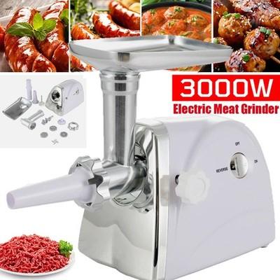 White 3000W Electric Meat Grinder Mincer Stuffer Sausage Maker Filler Kitchen US