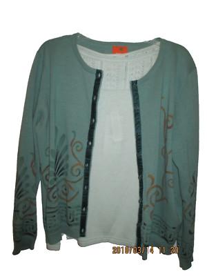 WOMEN'S PLUS SIZE CLOTHING Lot Of 2 Sz XL Sweater & Top Green