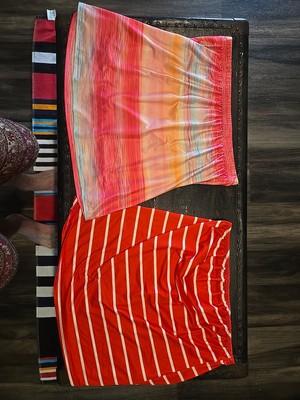 Women's Pre-owned 2 Piece Lot Colorful Skirts, 1XL, Polyester Elastane