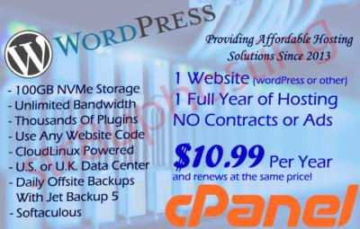 WordPress Hosting | cPanel Included | NVMe Storage | Free Setup SALE