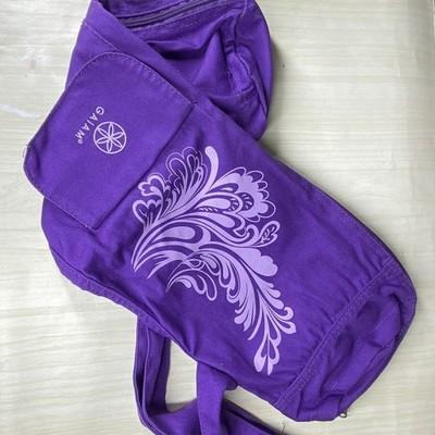 Yoga Mat Purple Carry Bag 2 Cargo Pockets Zip Adjustable Strap Gaiam Floral