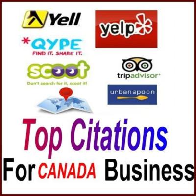 Your Business Citations in 40 TOP CANADA Local Directories, Google Friendly SEO
